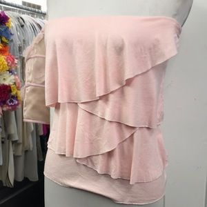 Pink Ruffle Tube Top
